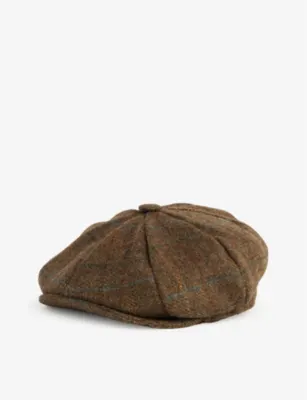 DENTS Meldon round-crown checked wool cap - CHESTNUT - M