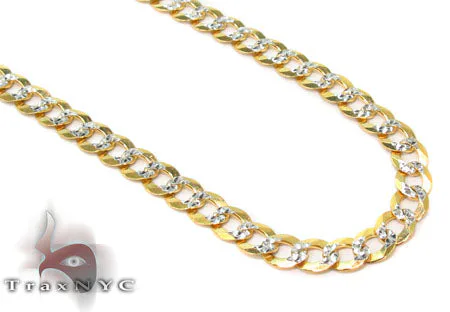 JALGAS - SKYLINE JEWELRY 10k Yellow Gold Solid Curb Diamond Cut Chain 26 Inches 3.5mm 33098 in Yellow – Chain