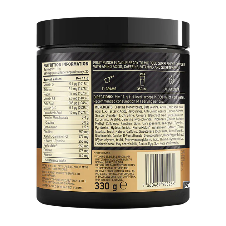 Optimum Nutrition Gold Standard Pre Workout Fruit Punch 330g detail 2
