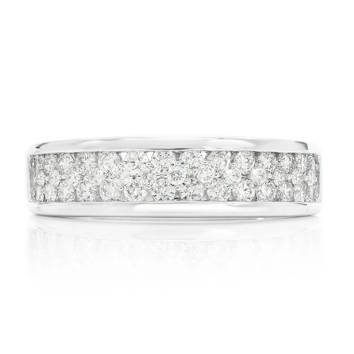 For Him Three Row Top Band in White Gold / Lab Grown Diamond – Ring