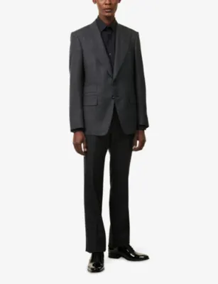 TOM FORD Shelton Overcheck Single-Breasted Wool Jacket detail 2