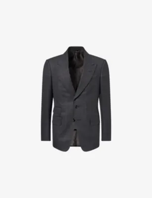 TOM FORD Shelton Overcheck Single-Breasted Wool Jacket
