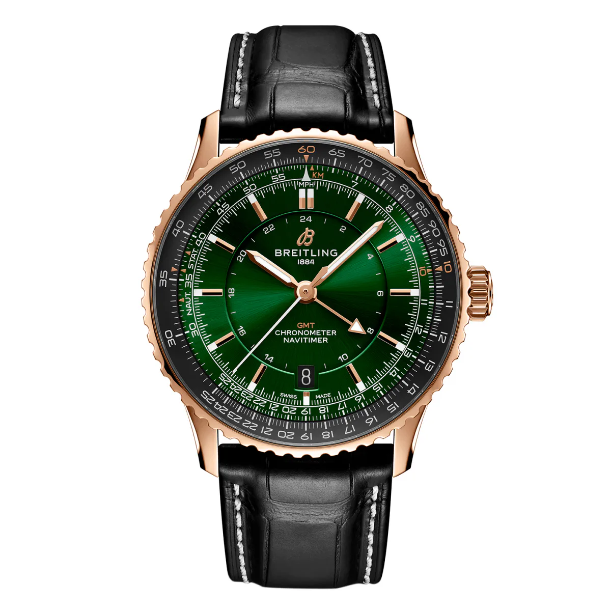 Breitling Navitimer Automatic GMT 41mm Mens Watch Green