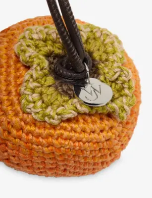 JW ANDERSON Persimmon Hand-Crocheted Cotton Charm in ORANGE GREEN, additional product view 2