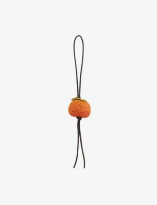 JW ANDERSON Persimmon Hand-Crocheted Cotton Charm in ORANGE GREEN – Mens | Keyrings