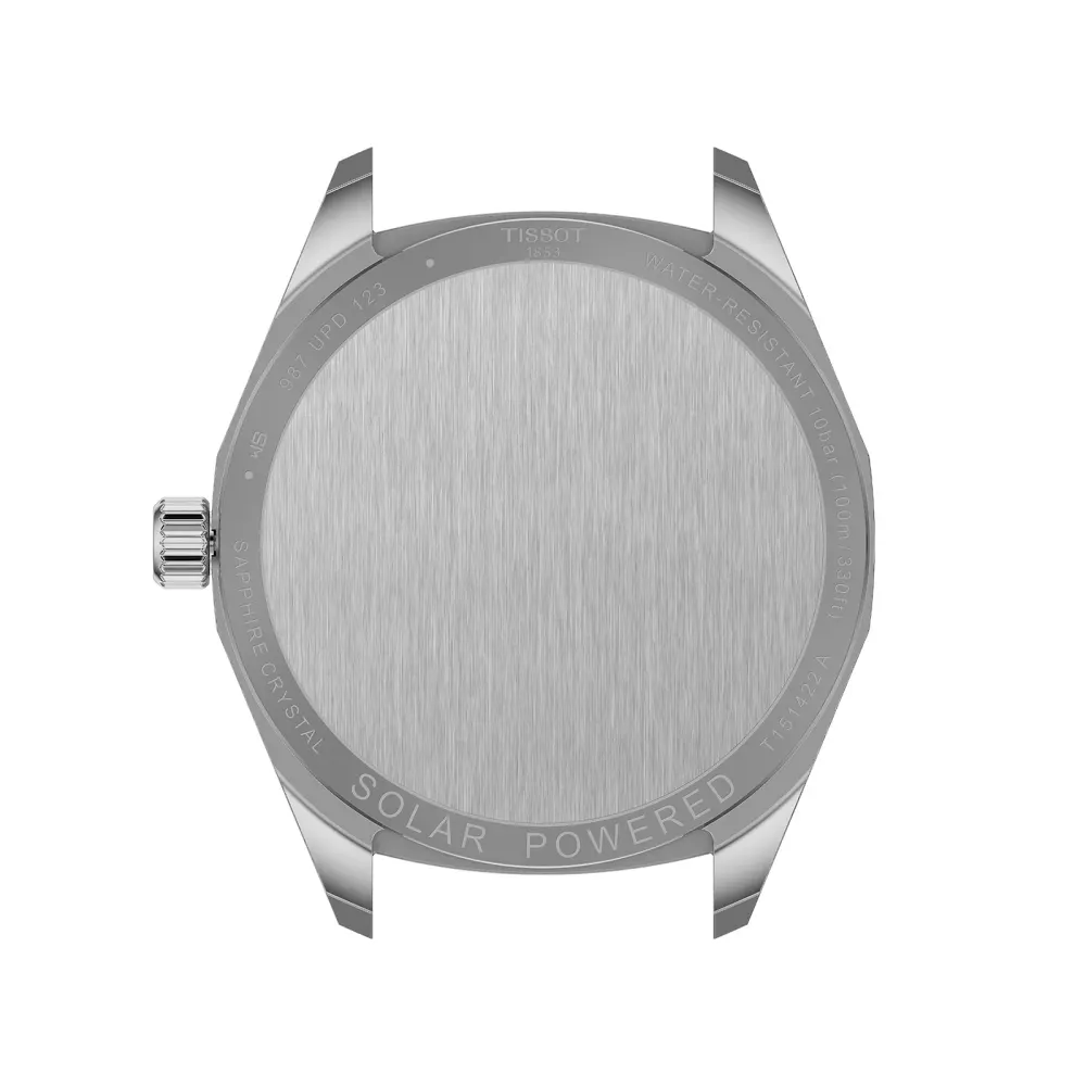 Tissot PRC 100 Solar Quartz 39mm Mens Watch Silver detail 3