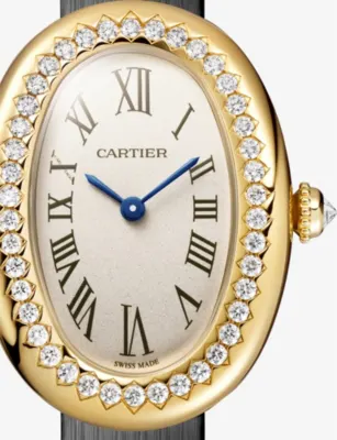 CARTIER Baignoire mini 18ct yellow-gold and leather quartz watch in YELLOW GOLD, additional product view 2
