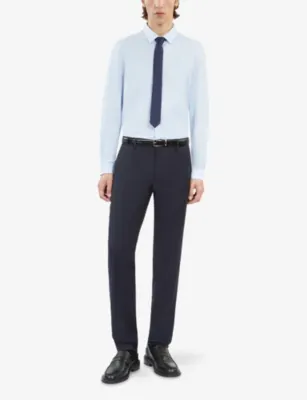 THE KOOPLES Jacquard-skull silk tie in NAVY, additional product view 2