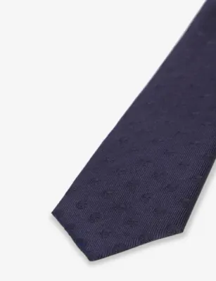 THE KOOPLES Jacquard-skull silk tie in NAVY, additional product view 3