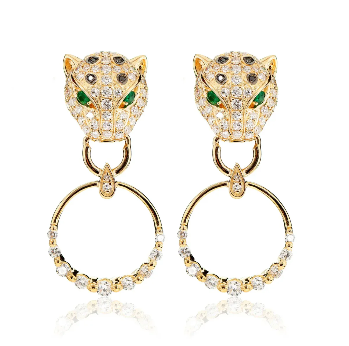 For Him Diamond Leopard Hoop Earrings in Rose Gold / Lab Grown Diamond – Earring