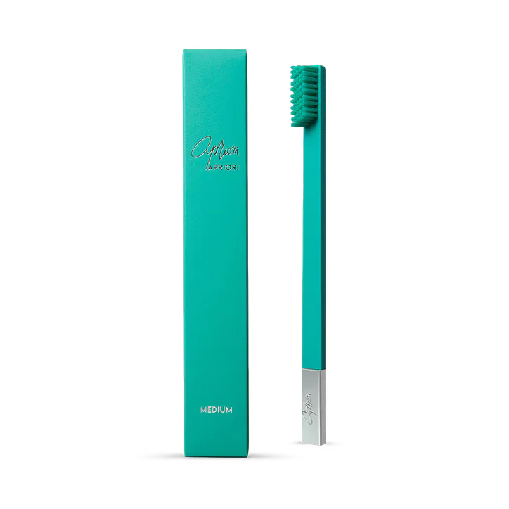 Apriori Turquoise Blue Silver Medium Toothbrush