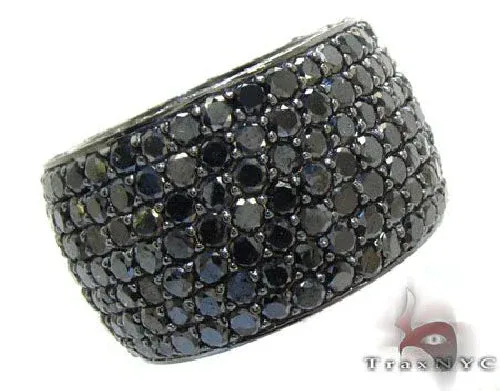 RINA - For Him FACTORY 7 Row Fully Black Diamond Ring 23499 in 6.5 – Ring