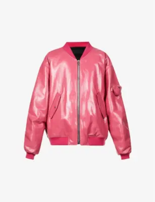 PRADA Oversized leather bomber jacket