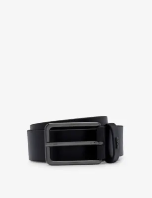BOSS Logo-embossed leather belt - 42