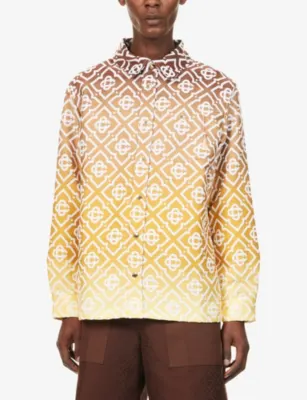CASABLANCA Gradient Monogram-Print Cotton-Blend Shacket detail 3