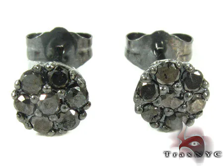 RINA - For Him FACTORY Cluster Black Diamond Stud Earrings 27877 in Rose Gold – Earrings