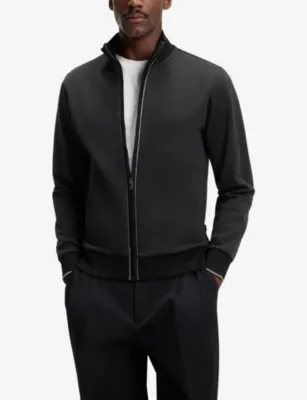BOSS Funnel-Neck Zip-Up Cotton Sweatshirt detail 3