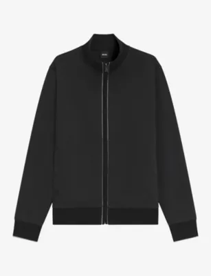 BOSS Funnel-Neck Zip-Up Cotton Sweatshirt