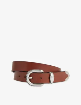 REISS Jonny Leather Belt - TAN BROWN - 36 detail 2