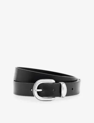 REISS Jonny Leather Belt - TAN BROWN - 36