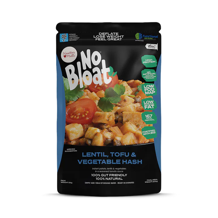 NO BLOAT Lentil, Tofu & Vegetable Hash 4 x 50g Pouches