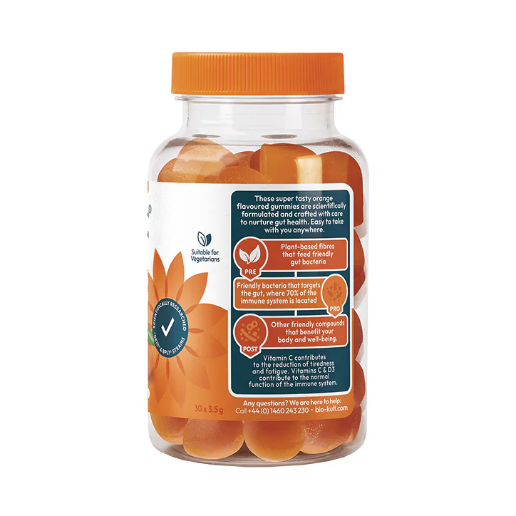 Bio-Kult 3-in-1 Biotic Blend Multivitamin for Adults Orange Flavoured 30 Gummies detail 2