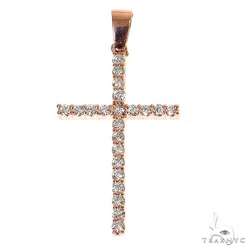 RINA - For Him FACTORY Round Cut Cross Crucifix 3 1998 in Rose Gold – Pendant