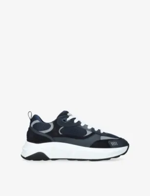 ARNE Flow Runner Leather, Suede and Mesh Trainers - EUR 46 / 12 UK MEN in Navy – Mens | Trainers | Lace up trainers