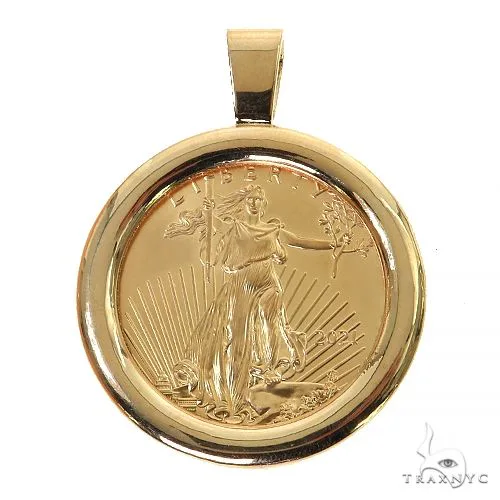 RINA - For Him CUSTOM Plain Frame 1 Oz Liberty Coin Pendant 68519 – Pendant
