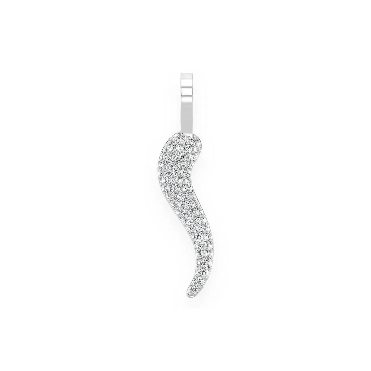 For Him Italian Horn Diamond Pendant in 0.30ctw / White Gold – Pendant