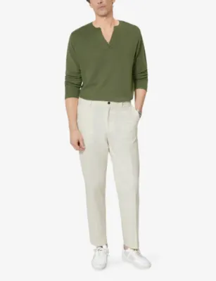THE KOOPLES Tapered-Leg Stretch-Cotton Chino Trousers detail 2
