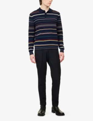 PAUL SMITH Drawstring Tapered-Leg Wool Trousers detail 2
