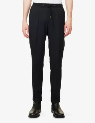 PAUL SMITH Drawstring Tapered-Leg Wool Trousers detail 3