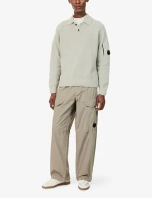 CP COMPANY Brand-Lens Ribbed Cotton Polo Jumper detail 2