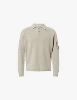 CP COMPANY Brand-Lens Ribbed Cotton Polo Jumper