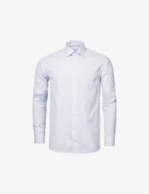 ETON Slim-fit dot-print cotton-poplin shirt - Light blue - 17.75 in Light blue – Mens | Shirts | Formal Shirts | Single-cuff