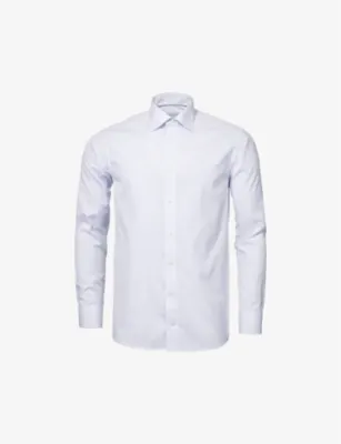 ETON Slim-fit dot-print cotton-poplin shirt - Light blue - 17.75 in Blue – Mens | Shirts | Formal Shirts | Single-cuff