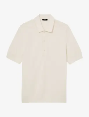 REISS Warren Short-Sleeved Cotton-Blend Polo Shirt - CHOCOLATE BROWN detail 2