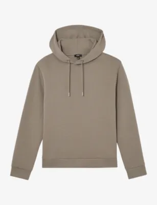 REISS Dane Relaxed-Fit Jersey Hoody - MUSHROOM BROWN