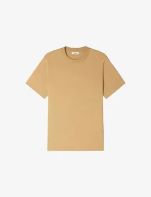 SANDRO Short-Sleeved Cotton-Jersey T-Shirt - Grey / blu