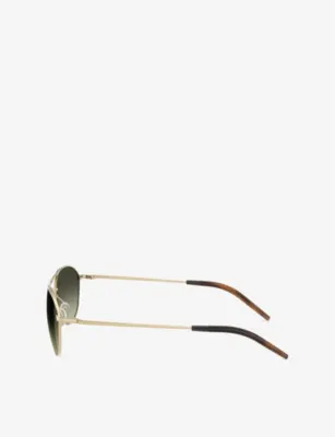 OLIVER PEOPLES OV1358S Aero II Pilot-Frame Steel Sunglasses detail 3