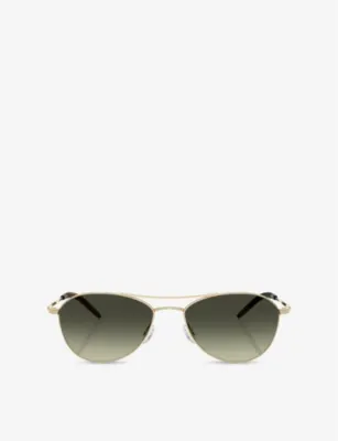 OLIVER PEOPLES OV1358S Aero II Pilot-Frame Steel Sunglasses