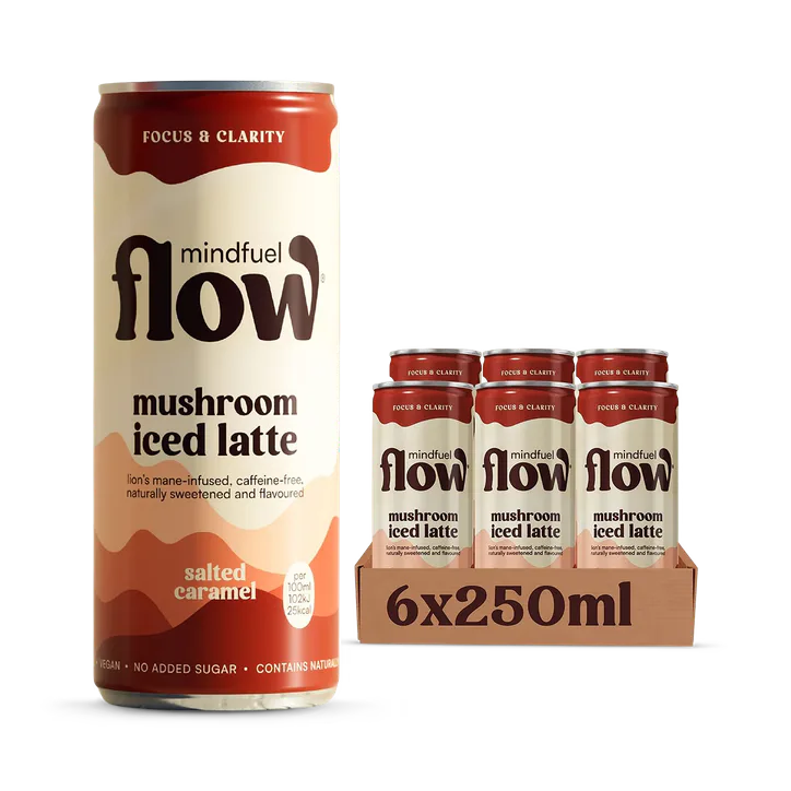 MINDFUEL FLOW Lion’s Mane Mushroom Oat Latte Salted Caramel 6 x 250ml