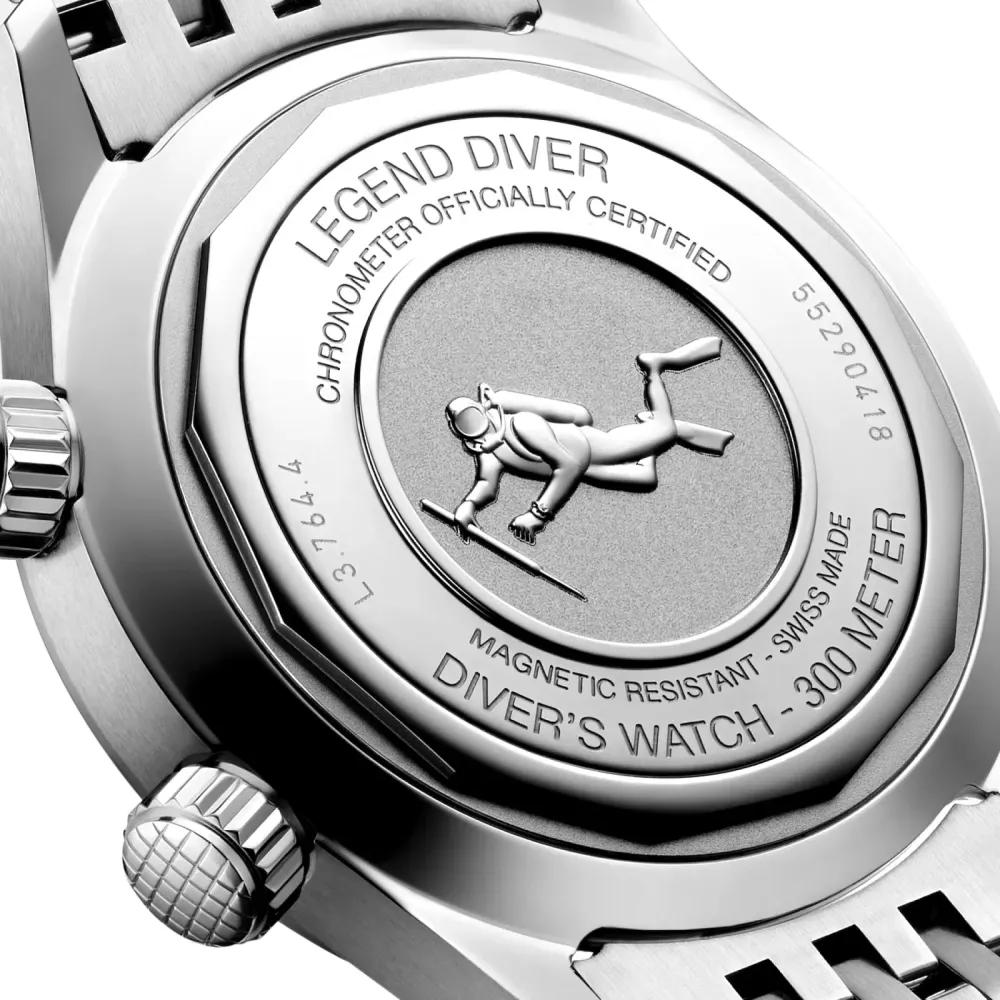 Longines Legend Diver 39mm Mens Watch Grey detail 3