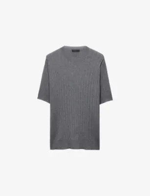 PRADA Crewneck Short-Sleeve Cashmere and Silk-Blend Jumper