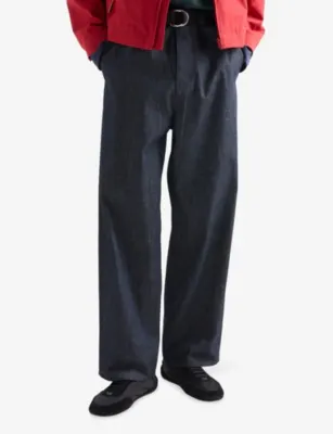 PRADA Wide-Leg Regular-Fit Jeans in Blue, additional product view 3