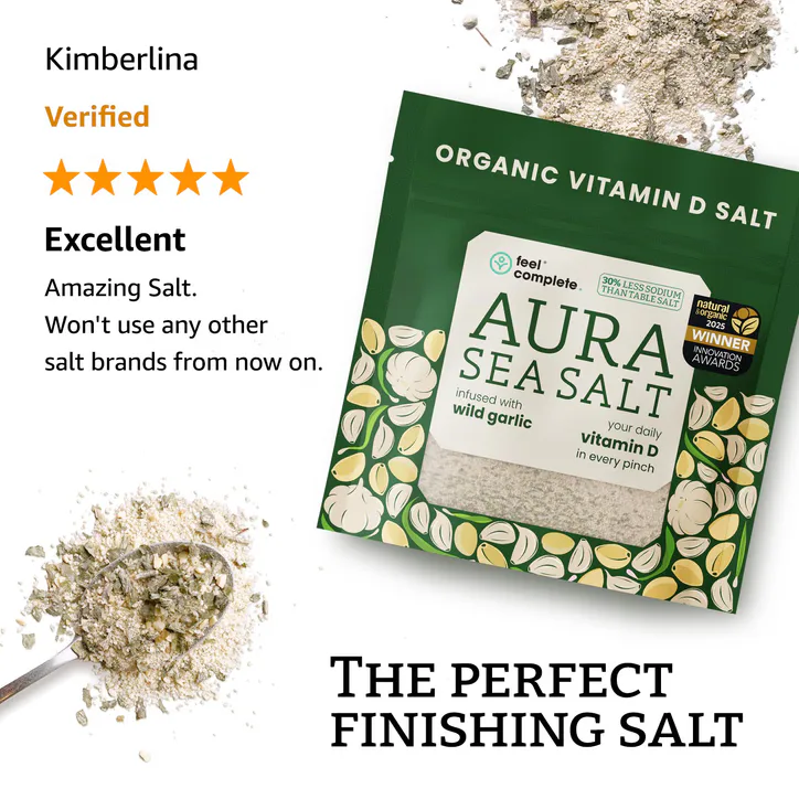 Feel Complete Aura Sea Salt - Organic Vitamin D Celtic Salt - Wild Garlic - 80g detail 3