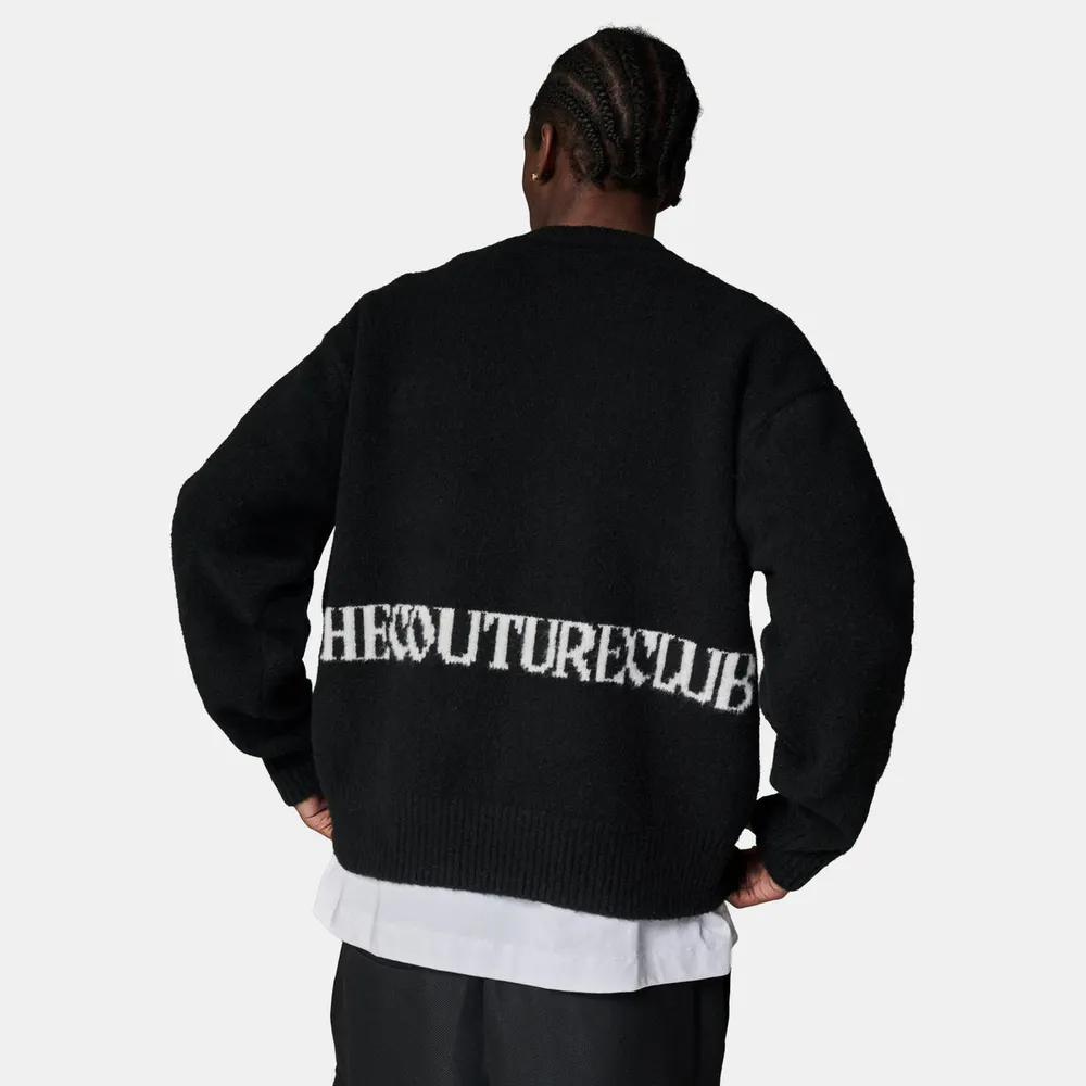 The Couture Club Mens Copyright Brushed Knit Jumper detail 3