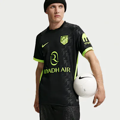 Nike Atlético Madrid 2026/27 Stadium Away Men's Nike Dri-FIT Football Replica Shirt - Black/Volt/Volt