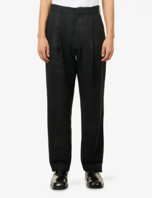 LABRUM LONDON Passport Straight-Leg Cotton-Blend Trousers in BLACK, additional product view 3